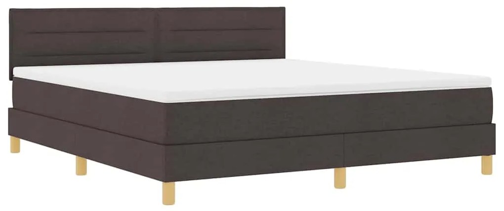 vidaXL Κρεβάτι box spring με στρώμα με στρώμα Σκούρο καφέ Σκούρο καφέ
