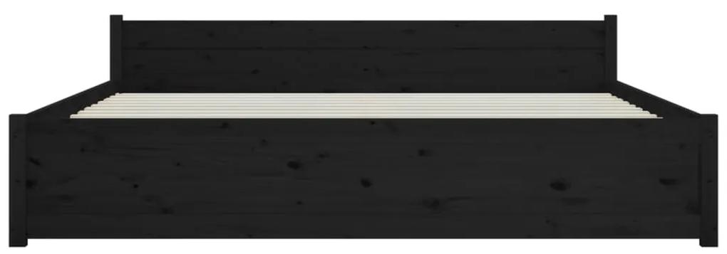 vidaXL Πλαίσιο Κρεβατιού Μαύρο 160 x 200 εκ. από Μασίφ Ξύλο