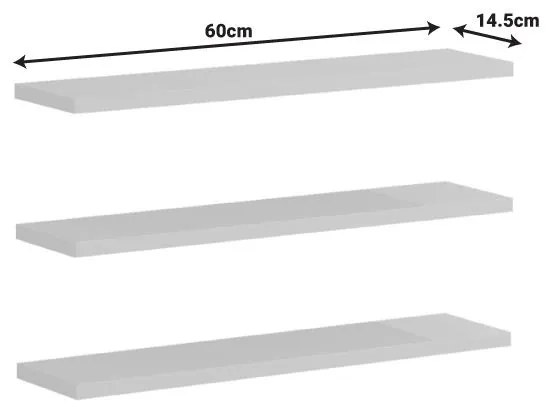 Ραφιέρα τοίχου Divar σε λευκή απόχρωση 60x14.5x1.8εκ 60x14.5x1.8 εκ.