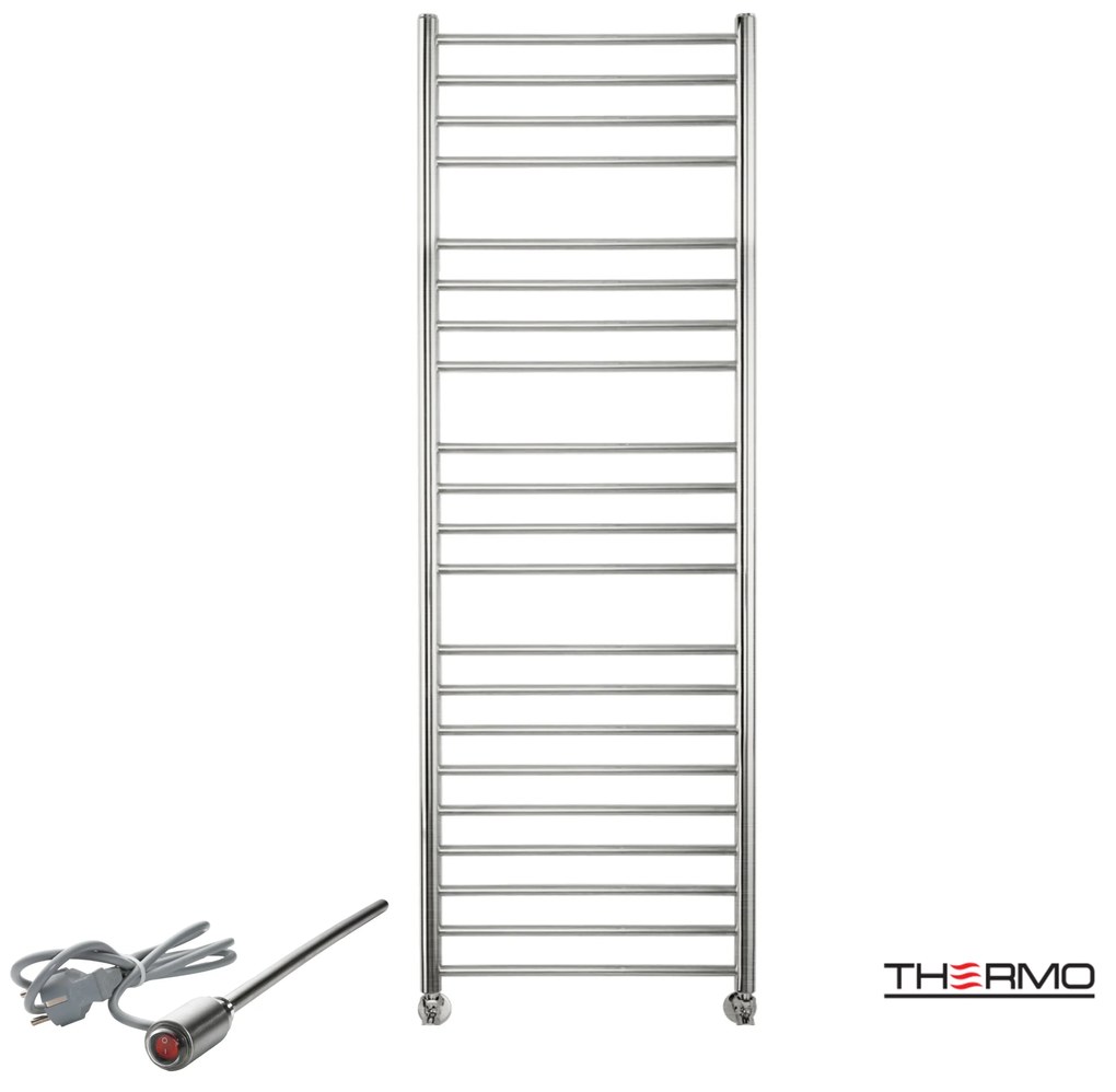 Thermo BELLAVIA Θερμαινόμενη πετσετοκρεμάστρα από ανοξείδωτο χάλυβα με ηλεκτρική λειτουργία 150x50cm Inox Brushed