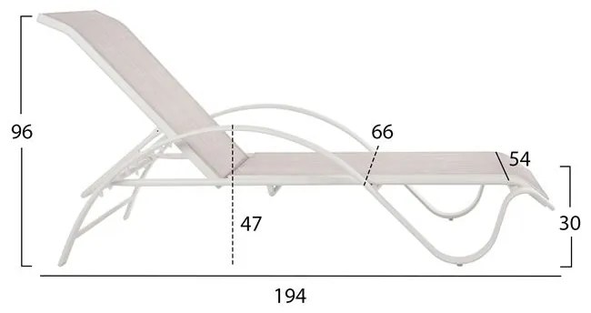 ΞΑΠΛΩΣΤΡΑ ΑΛΟΥΜΙΝΙΟΥ WAKANA  ΛΕΥΚΗ ΜΕ TEXTLINE ΛΕΥΚΟ HM5133.02 194x54-66x30 cm.