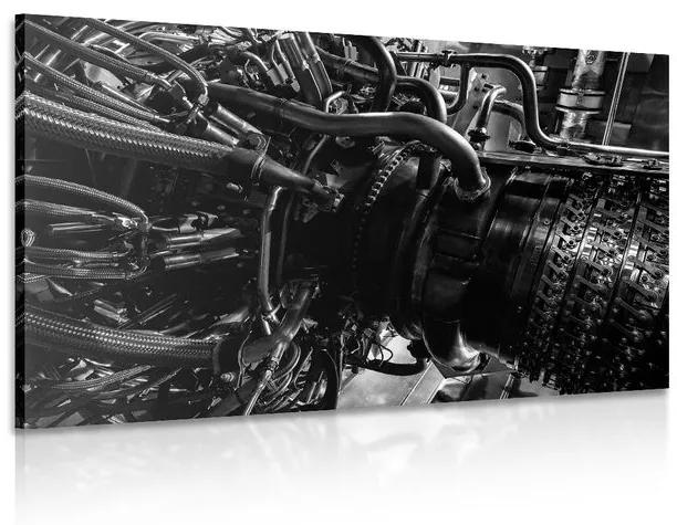Εικόνα τουρμπίνας κινητήρα σε μαύρο & άσπρο - 120x80