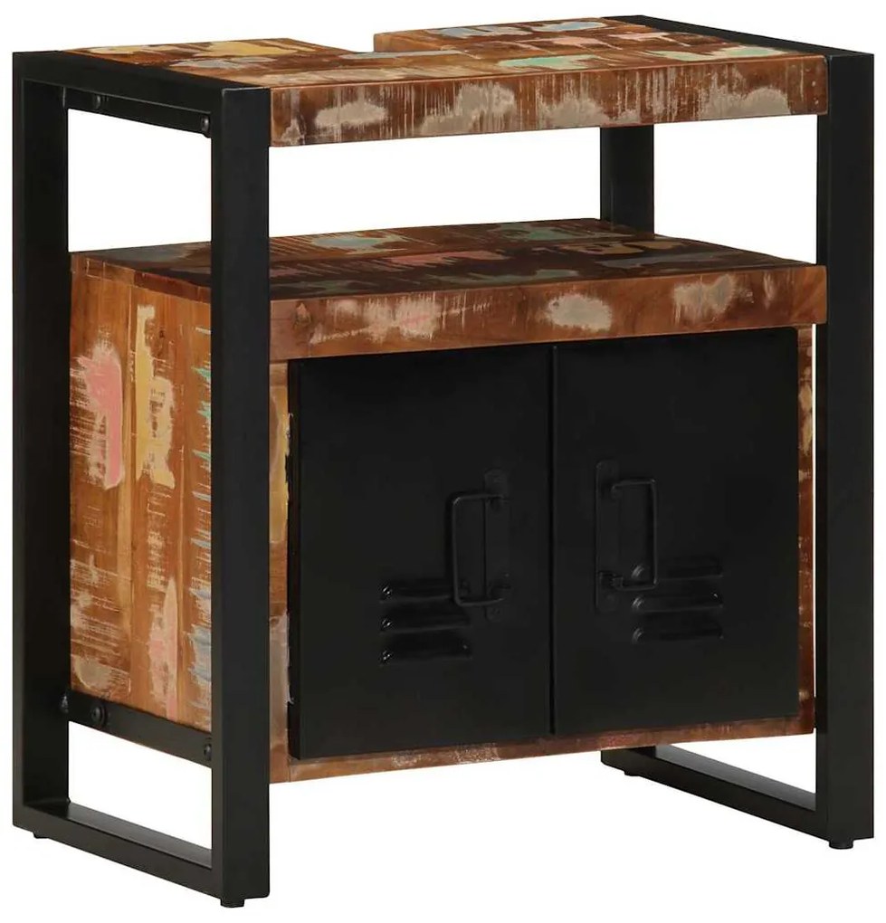 ντουλάπι νιπτήρα μπάνιου 55x35x60 cm στερεό ξύλο αναγεννημένο