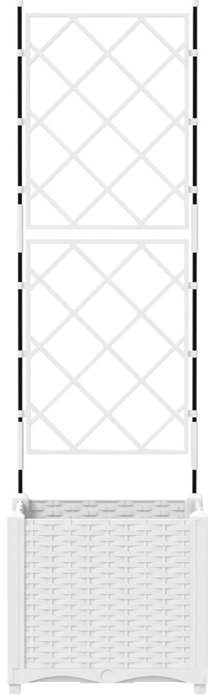 vidaXL Γλάστρα Κήπου με Πλέγμα Λευκή 40x40x143 εκ