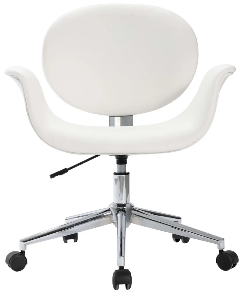 vidaXL Καρέκλες Τραπεζαρίας Περιστρεφόμενες 4 τεμ. Λευκές Δερματίνη