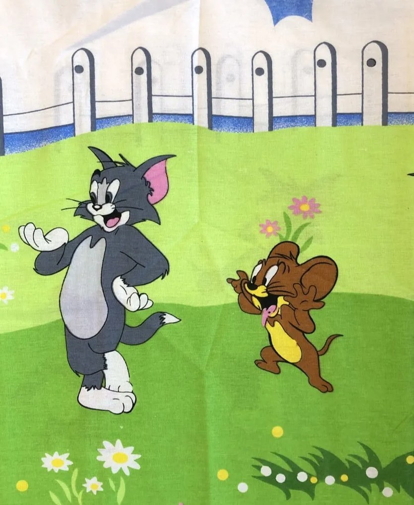 Ariete Σετ Σεντόνια 3 Τμχ Μονά Βαμβακερά 160×260 – Tom and Jerry Πράσινο/Μπλε