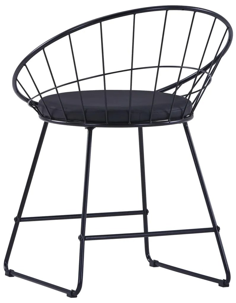 vidaXL Καρέκλες Τραπεζαρίας 4 τεμ. Μαύρες Ατσάλι/Καθίσματα Δερματίνης