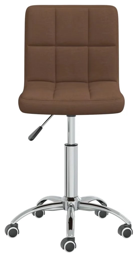 vidaXL Καρέκλα Τραπεζαρίας Περιστρεφόμενη Καφέ Υφασμάτινη
