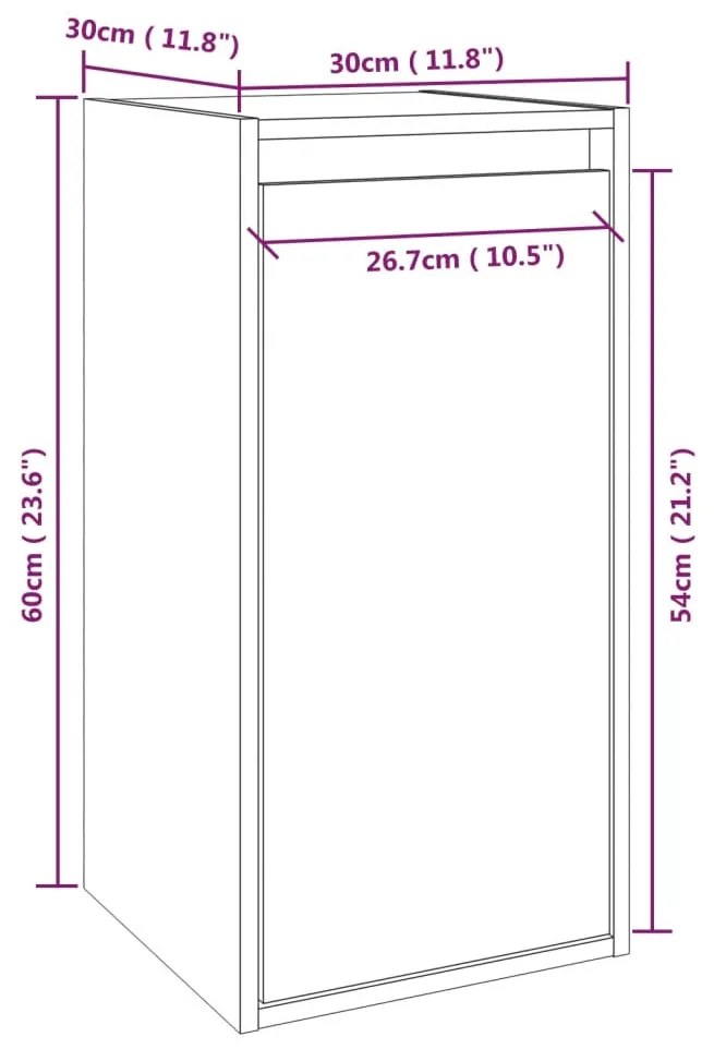 ΝΤΟΥΛΑΠΙ ΤΟΙΧΟΥ ΓΚΡΙ 30 X 30 X 60 ΕΚ. ΑΠΟ ΜΑΣΙΦ ΞΥΛΟ ΠΕΥΚΟΥ 813489