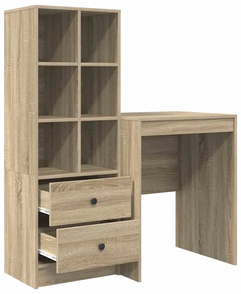 vidaXL Γραφείο με αποθηκευτικό χώρο 2 pcs Δρύς Sonoma 60 x 50 x 76 εκ.