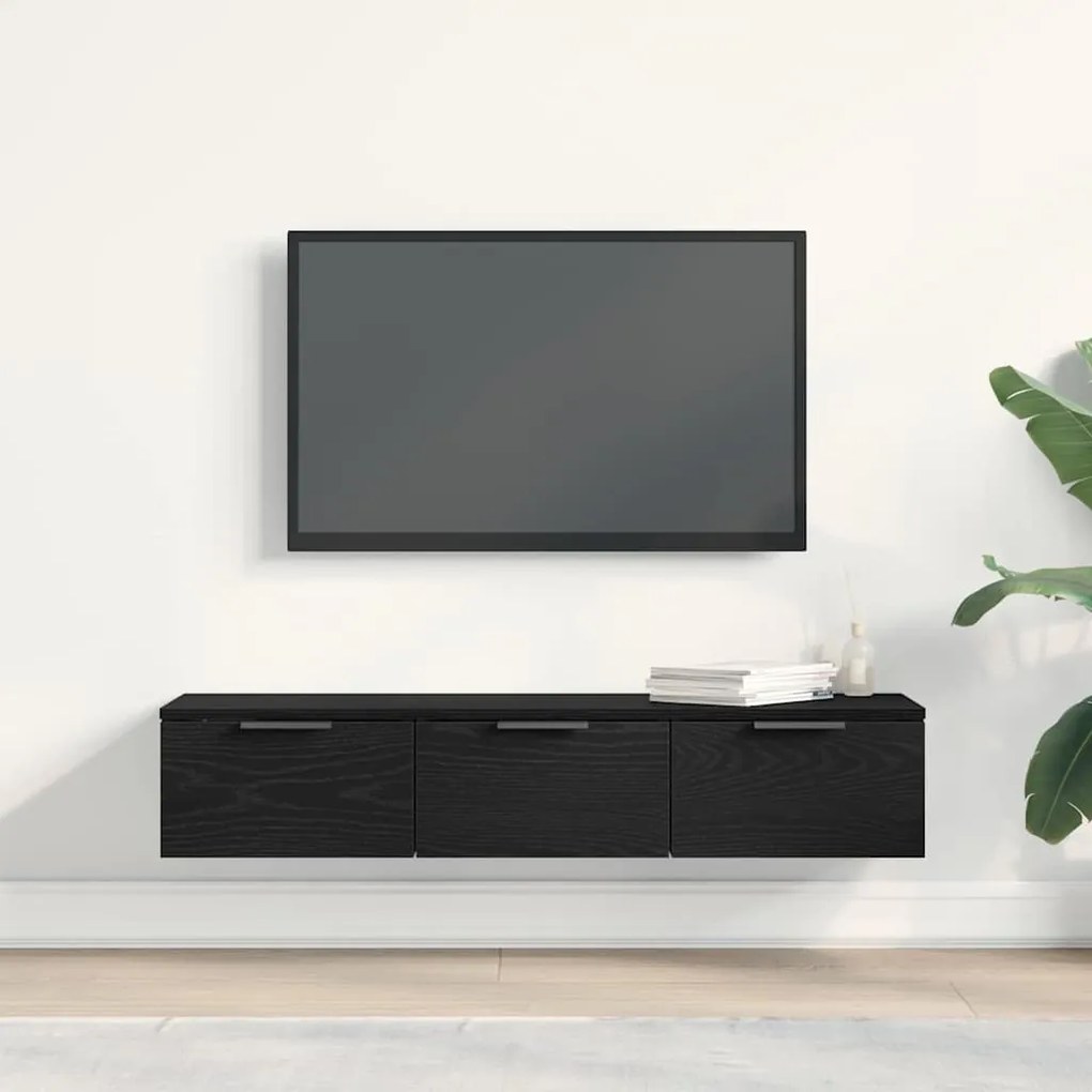 vidaXL Ντουλάπα Τοίχου Μαύρη δρυς 102 x 30 x 20 εκ. Επεξεργασμένο ξύλο