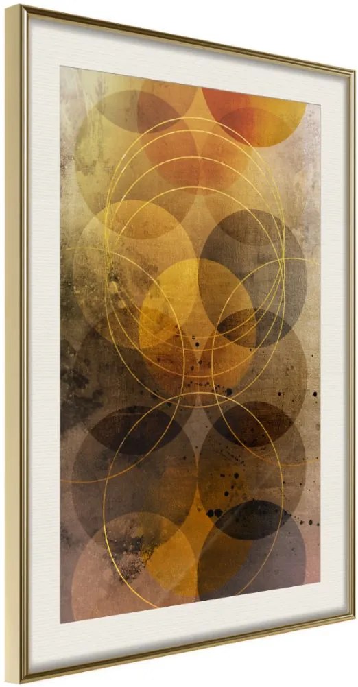 Αφίσα - Golden Circles - 30x45 - Χρυσό - Με πασπαρτού