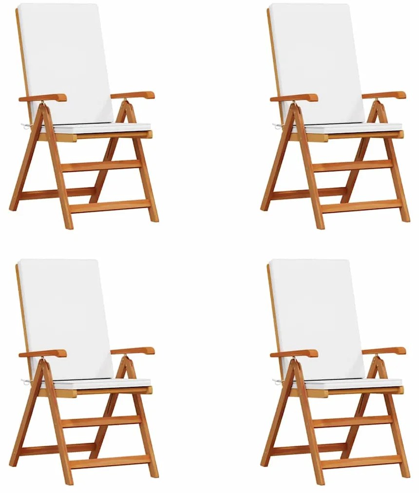 vidaXL Καρέκλα Κήπου 4 pcs Καφέ 57 x 71.5 x 104εκ Μασίφ ξύλο teak