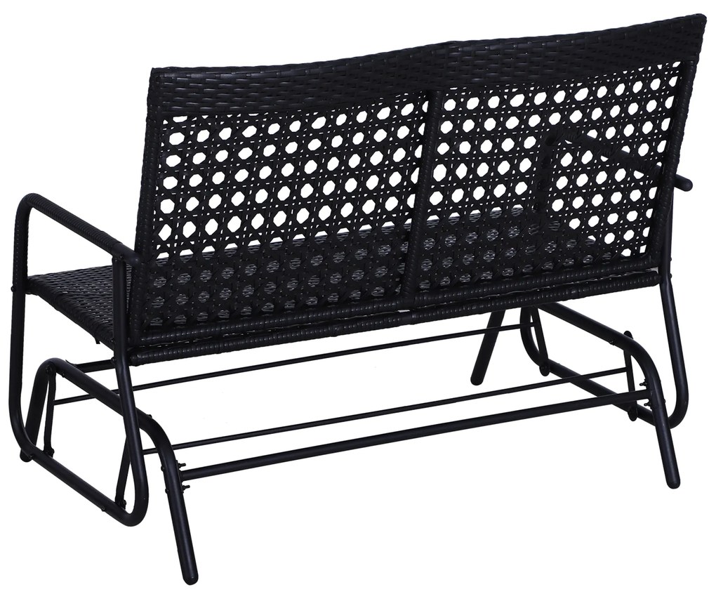 Outsunny Κουνιστή πολυθρόνα κήπου, κουνιστή τραπεζαρία, πάγκος κήπου, πάγκος κουνιστός, 2 θέσεων, από πολυρατάν