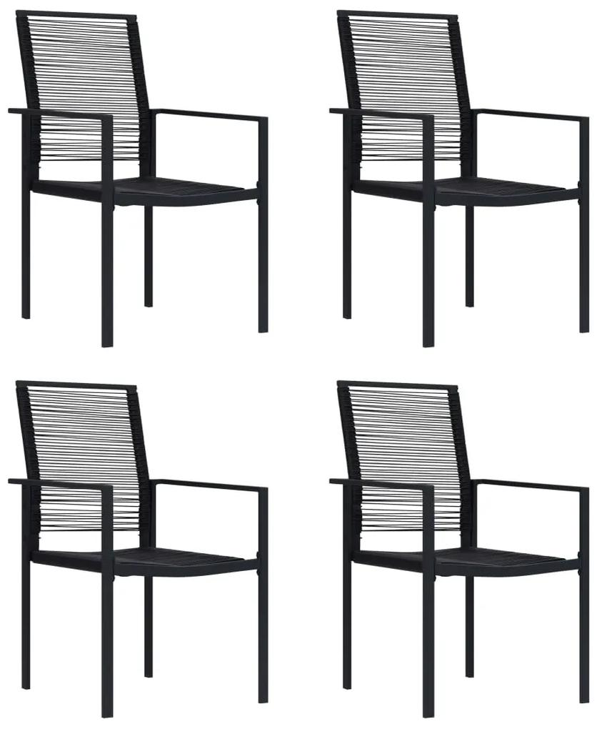 312172 vidaXL Καρέκλες Kήπου 4 τεμ. Μαύρες από Ρατάν PVC Μαύρο, 1 Τεμάχιο