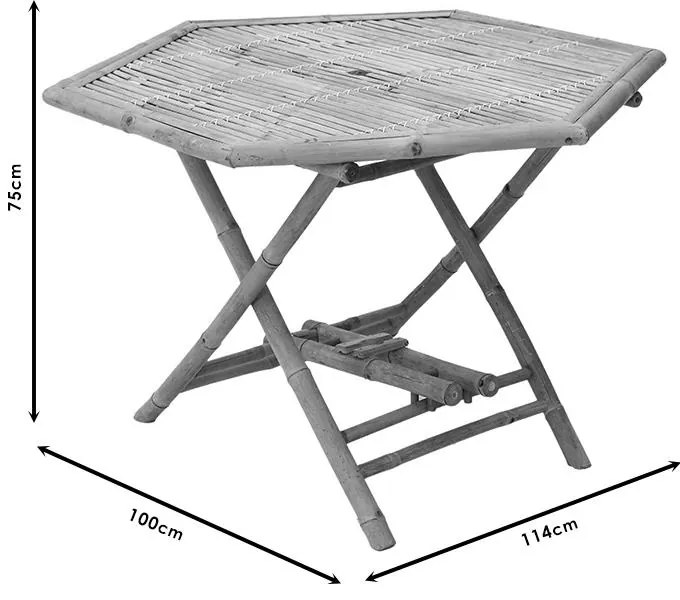 Τραπέζι Nando πτυσσόμενο bamboo φυσικό 114x100x75εκ 114x100x75 εκ.