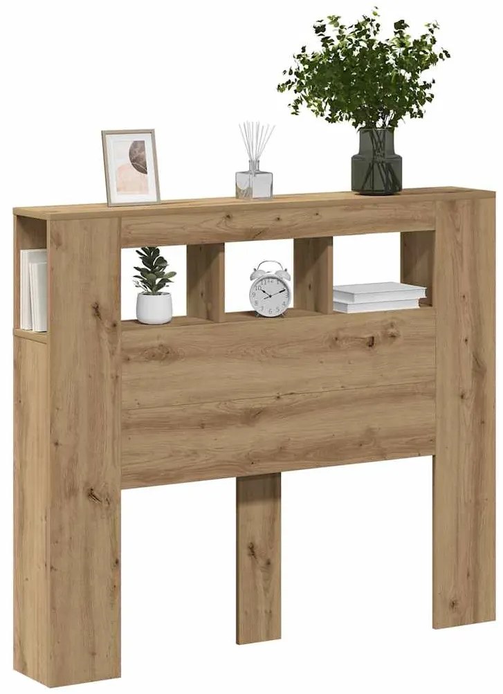 vidaXL LED κεφαλάρι Artisan Oak 120x18,5x103,5 cm Κατασκευασμένο ξύλο