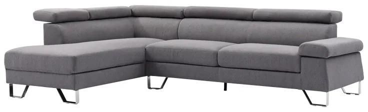 Γωνιακός καναπές Gracious αριστερή γωνία ύφασμα ανθρακί 257x178x86εκ Υλικό: FABRIC - POCKET SPRING - METAL LEGS - FOAM 074-000030