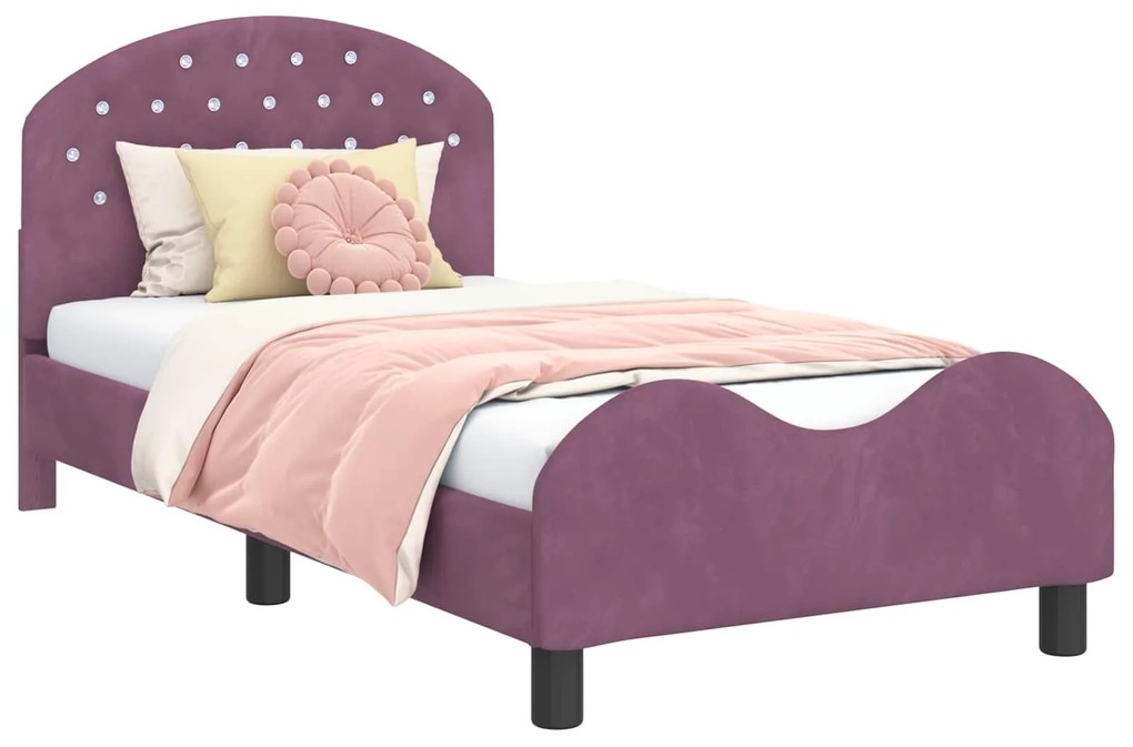 vidaXL Κρεβάτι Παιδικής Κρεβατοκάμαρας με Κεφαλάκι Μοβ 80 x 160 cm