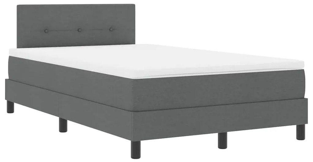 vidaXL Κρεβάτι box spring με στρώμα Σκούρο Γκρι 120 x 190 cm ύφασμα