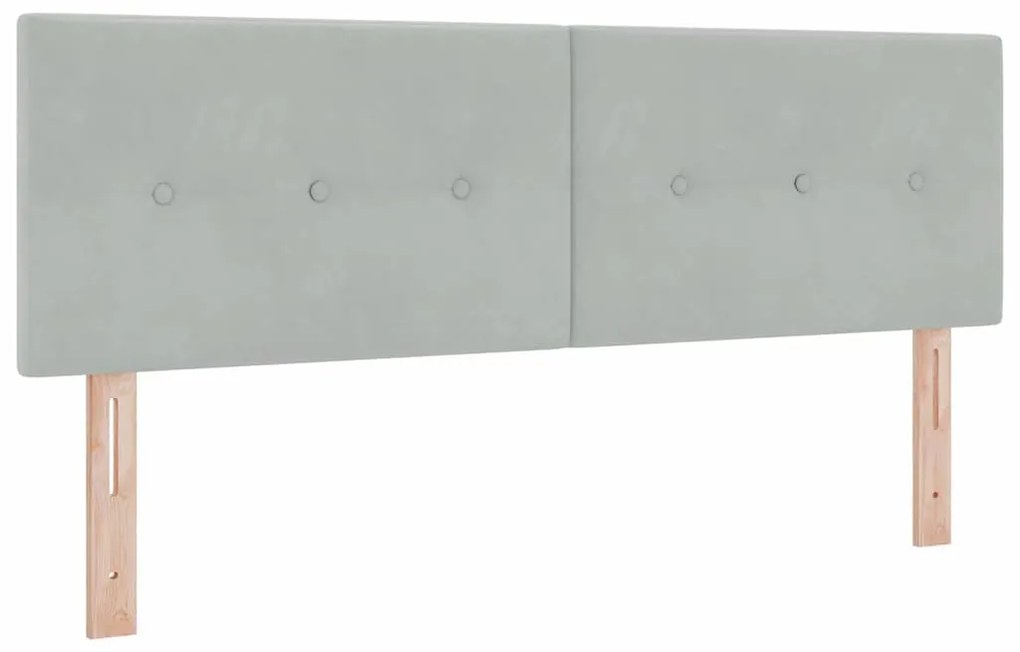 vidaXL Κεφαλάρι με φώτα λωρίδας LED Ανοιχτό γκρι 80 cm Βελούδο