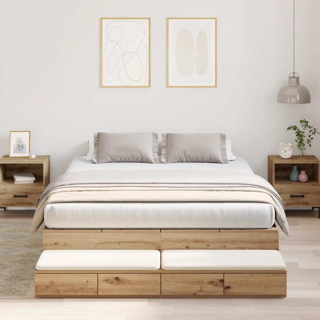 vidaXL Κρεβάτι Αποθήκευσης Artisan Oak 160x200 εκ