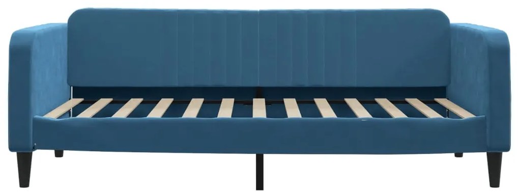 vidaXL Καναπές Κρεβάτι με Στρώμα Μπλε 100x200 εκ. Βελούδινος