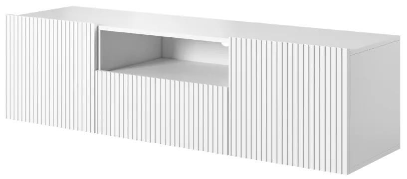 Σύνθετο τηλεόρασης NICOLE, επιτοίχιο, με 2 ντουλάπια και 1 συρτάρι, λευκό ματ 150x40x45cm-BOG2676