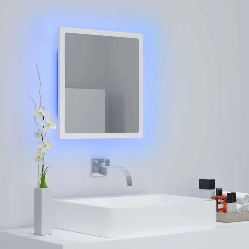 Καθρέφτης Μπάνιου με LED Λευκός 40 x 8,5 x 37 εκ. Ακρυλικός 804908