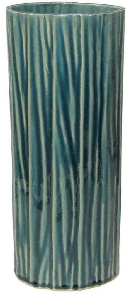 Διακοσμητικό Βάζο 003-123-037 13,5x9,5x35,5cm Green Κεραμικό