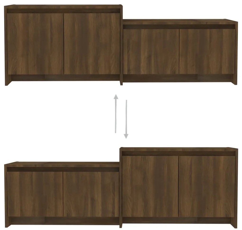 vidaXL Έπιπλο Τηλεόρασης Καφέ Δρυς 146,5x35x50 εκ. από Επεξεργ. Ξύλο