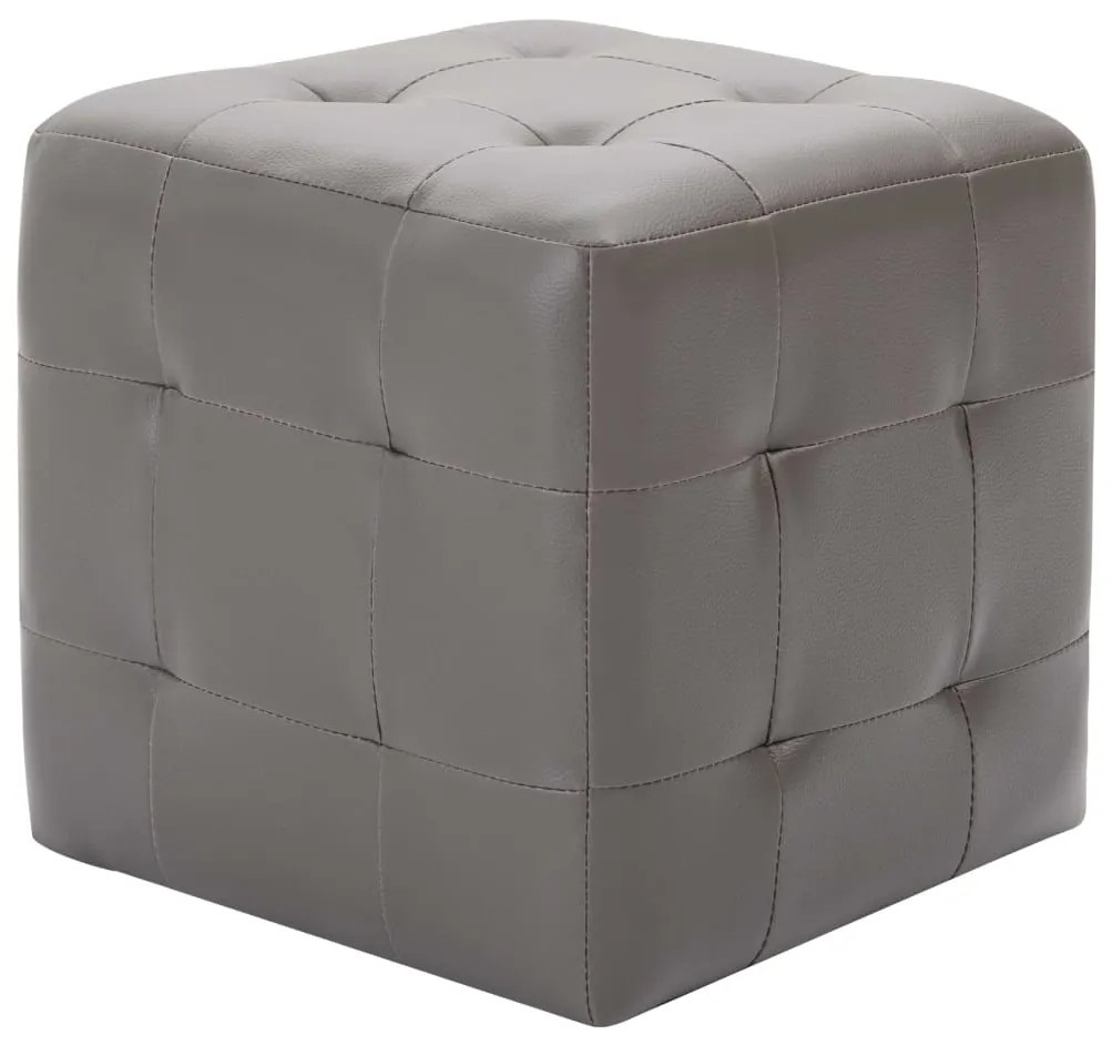 vidaXL Κομοδίνα 2 τεμ. Γκρι 30 x 30 x 30 εκ. από Συνθετικό Δέρμα