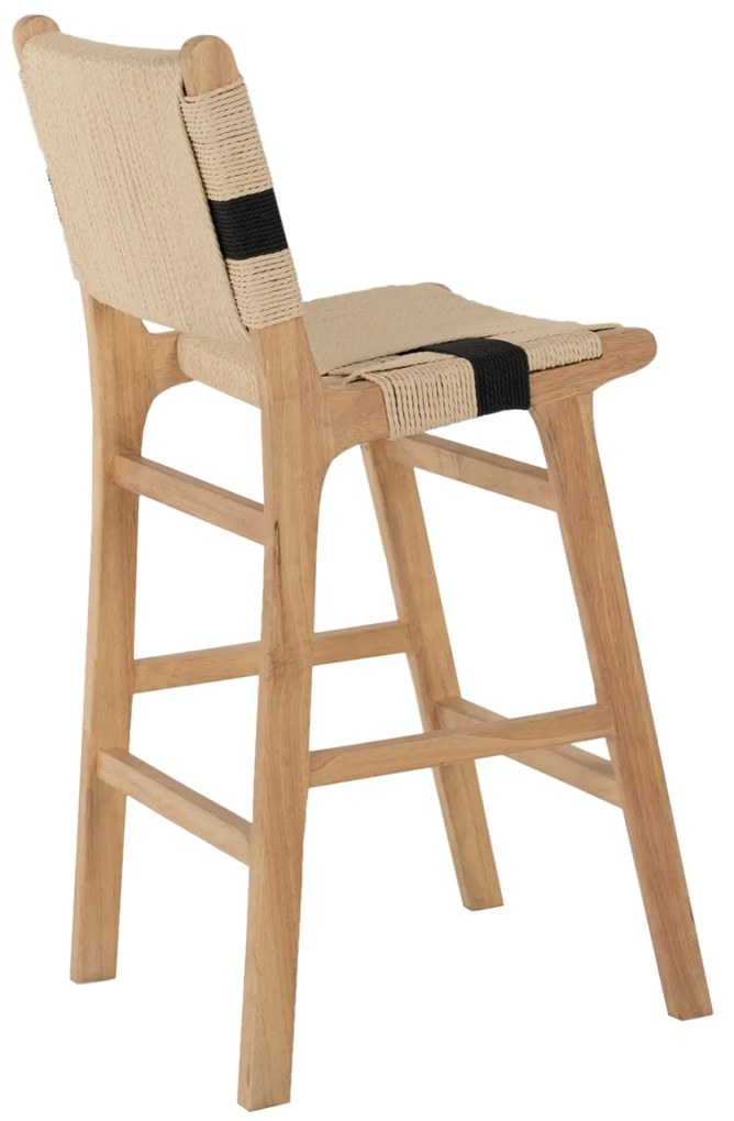 ΣΚΑΜΠΟ ΜΕΣΑΙΟΥ ΥΨΟΥΣ HM9325.01 RUBBERWOOD &amp; ΣΧΟΙΝΙ-ΦΥΣΙΚΟ RUSTIC 45x46x95Υεκ.