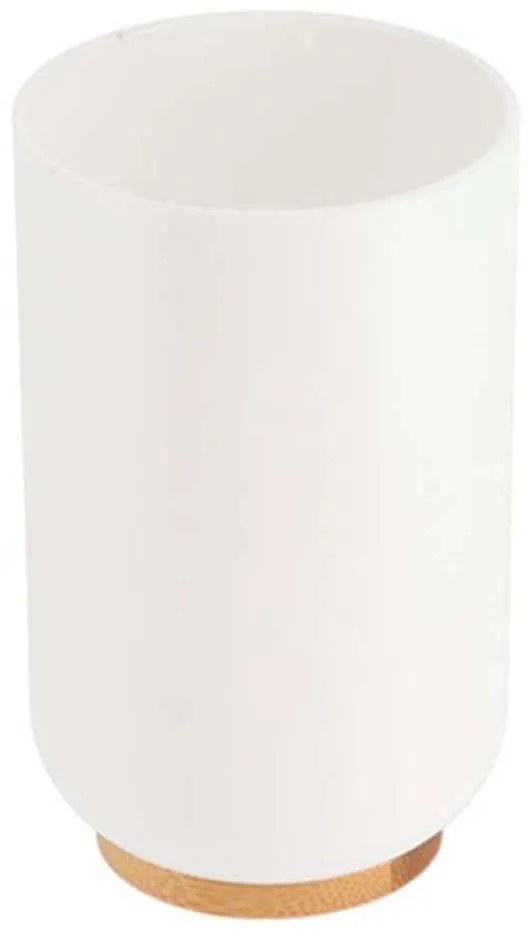 Ποτήρι Μπάνιου Με Bamboo 06.6174210 White Plastic