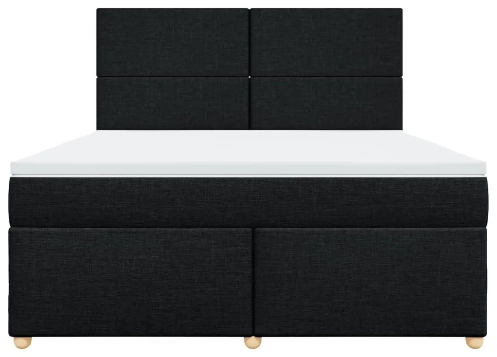 vidaXL Κρεβάτι Boxspring με Στρώμα Μαύρο 180x200 εκ. Υφασμάτινο