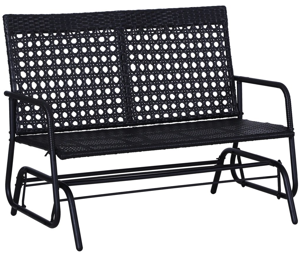 Outsunny Κουνιστή πολυθρόνα κήπου, κουνιστή τραπεζαρία, πάγκος κήπου, πάγκος κουνιστός, 2 θέσεων, από πολυρατάν