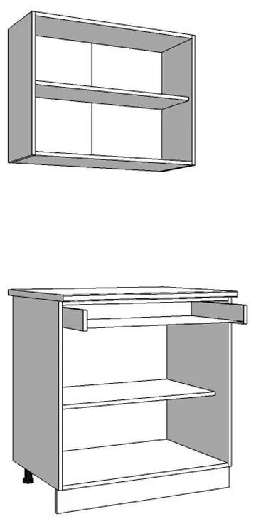 Έτοιμη Σύνθεση Κουζίνα Dalila 80 Γκρί Δρύς - Γκρί 80x51,5x206,5 εκ. 80x51.5x206.5 εκ.