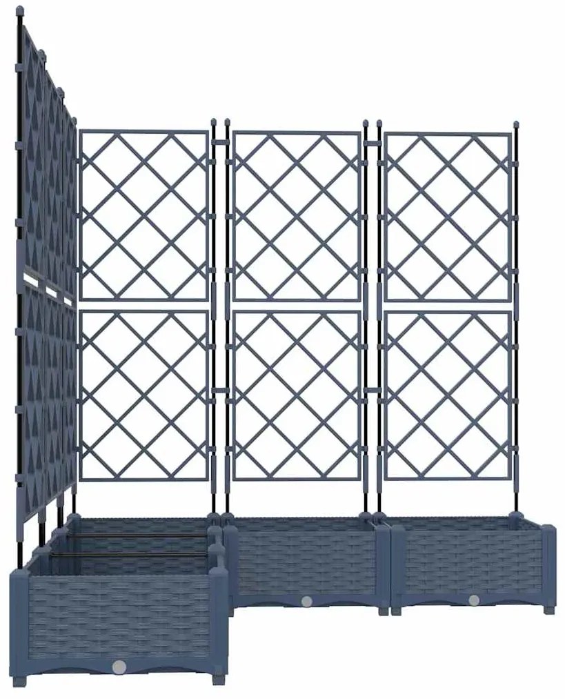 vidaXL Κηποτινάκι με Τρέλα 5 pcs Γκρι 120 x 120 x 125.5 εκ. PP
