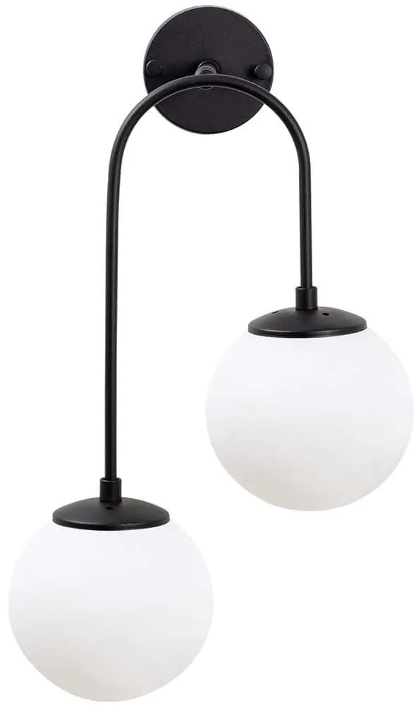 Φωτιστικό Τοίχου - Απλίκα Jewel 942FLG2118 30x24x55cm 2xE14 15W Black Opviq