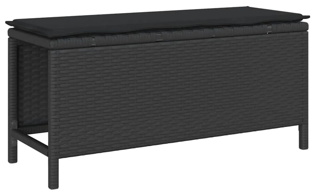 vidaXL Σέτ φαγητού για κήπο Μαύρο συνθετικό ρατάν