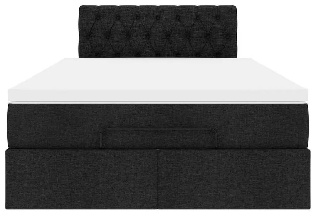Οθωμανικό κρεβάτι με στρώμα Μαύρο 120x190 cm Ύφασμα 3311527