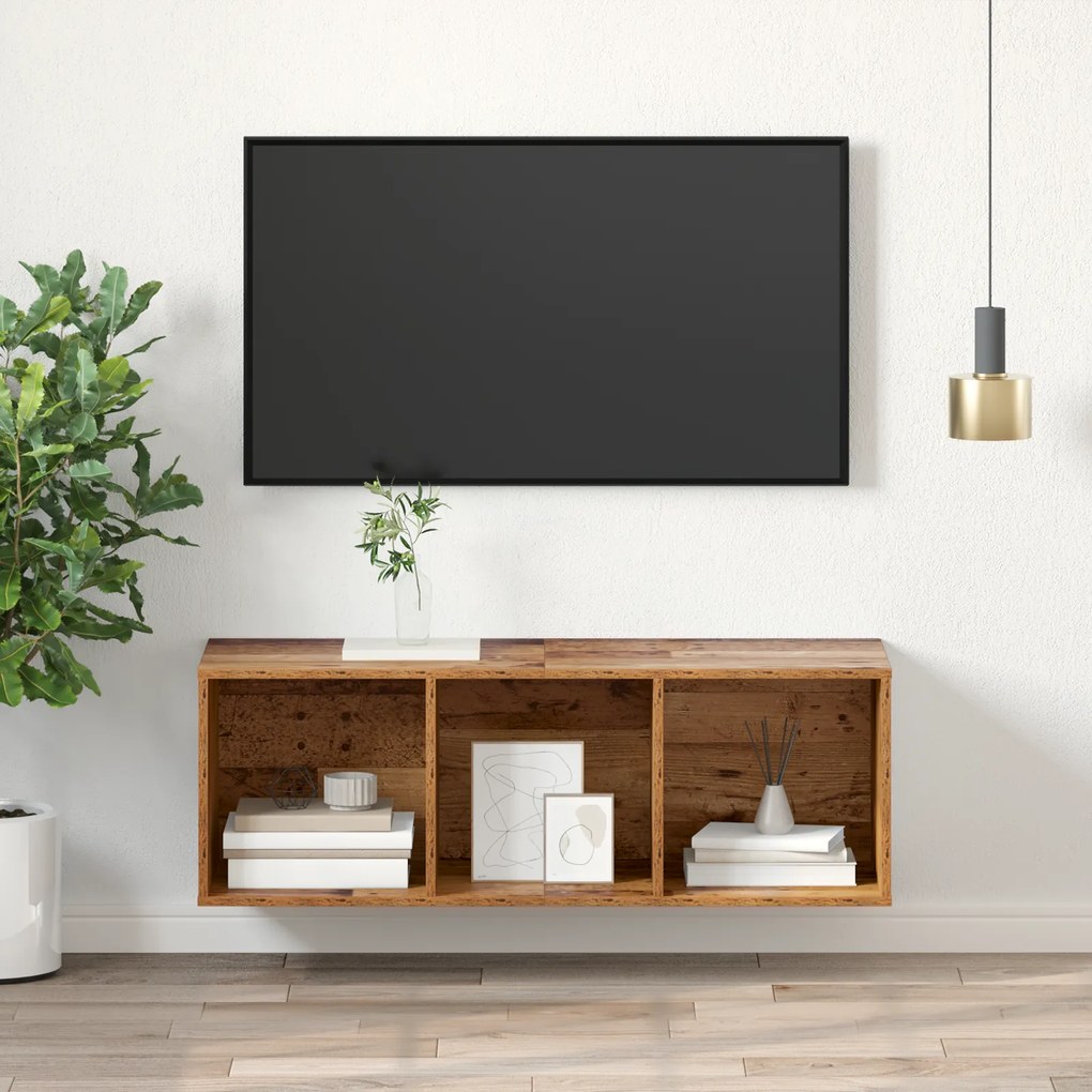 vidaXL Ντουλάπι TV Παλαιό ξύλο 37 x 37 x 107 εκ Επεξεργασμένο ξύλο