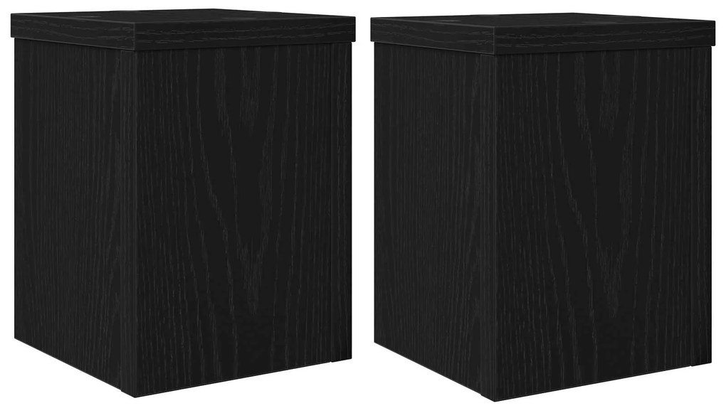 vidaXL Βάση φυτών 2 pcs Μαύρη Οξυά 15 x 15 x 20 εκ. Επεξεργασμένο ξύλο