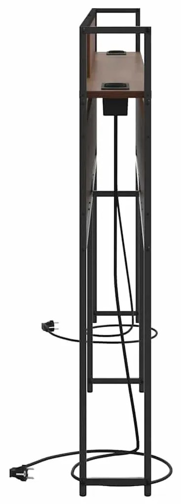 vidaXL Κεφαλάρι Αποθήκης με ράφι Καφέ δρυς 200 cm Επεξεργασμένο ξύλο