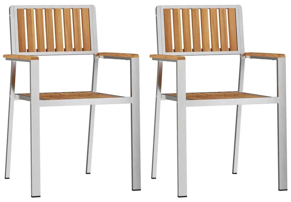 vidaXL Σετ Εξωτερικής Τραπέζης 3 pcs Καφέ Στερεό Ξύλο Τίκ