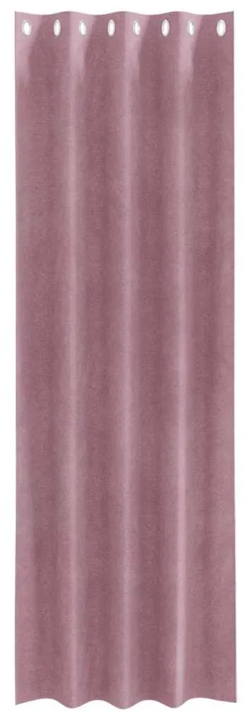 vidaXL Κουρτίνες με κουρτίνες 2 pcs Σκούρο Ροζ 140 x 225 cm Βελούδο