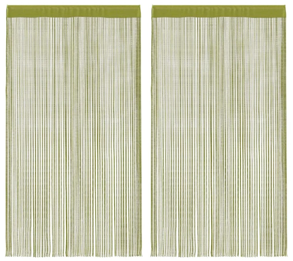 vidaXL Κουρτίνες με Κρόσσια 2 τεμ. Πράσινες 100 x 250 εκ.