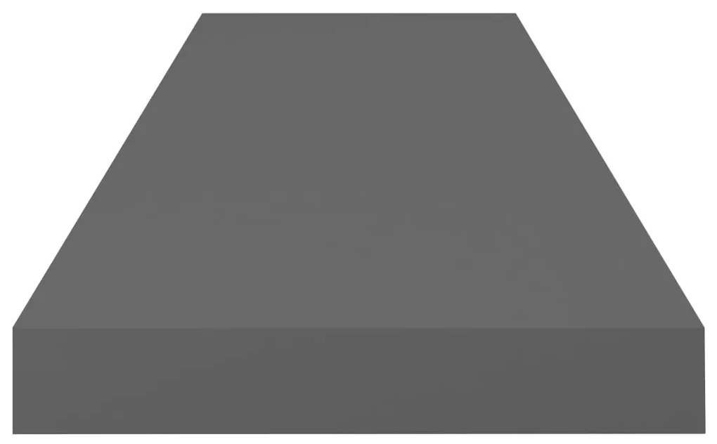vidaXL Ράφι Τοίχου Γυαλιστερό Γκρι 80x23,5x3,8 εκ. MDF