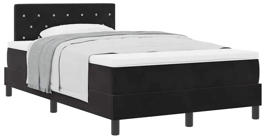 vidaXL Κρεβάτι με Ελατήρια και Στρώμα Μαύρο 120 x 190 cm ύφασμα