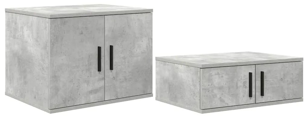 vidaXL Ντουλάπι αποθήκευσης 2 pcs Σκυρόδεμα Γκρι 127 x 41 x 40 εκ